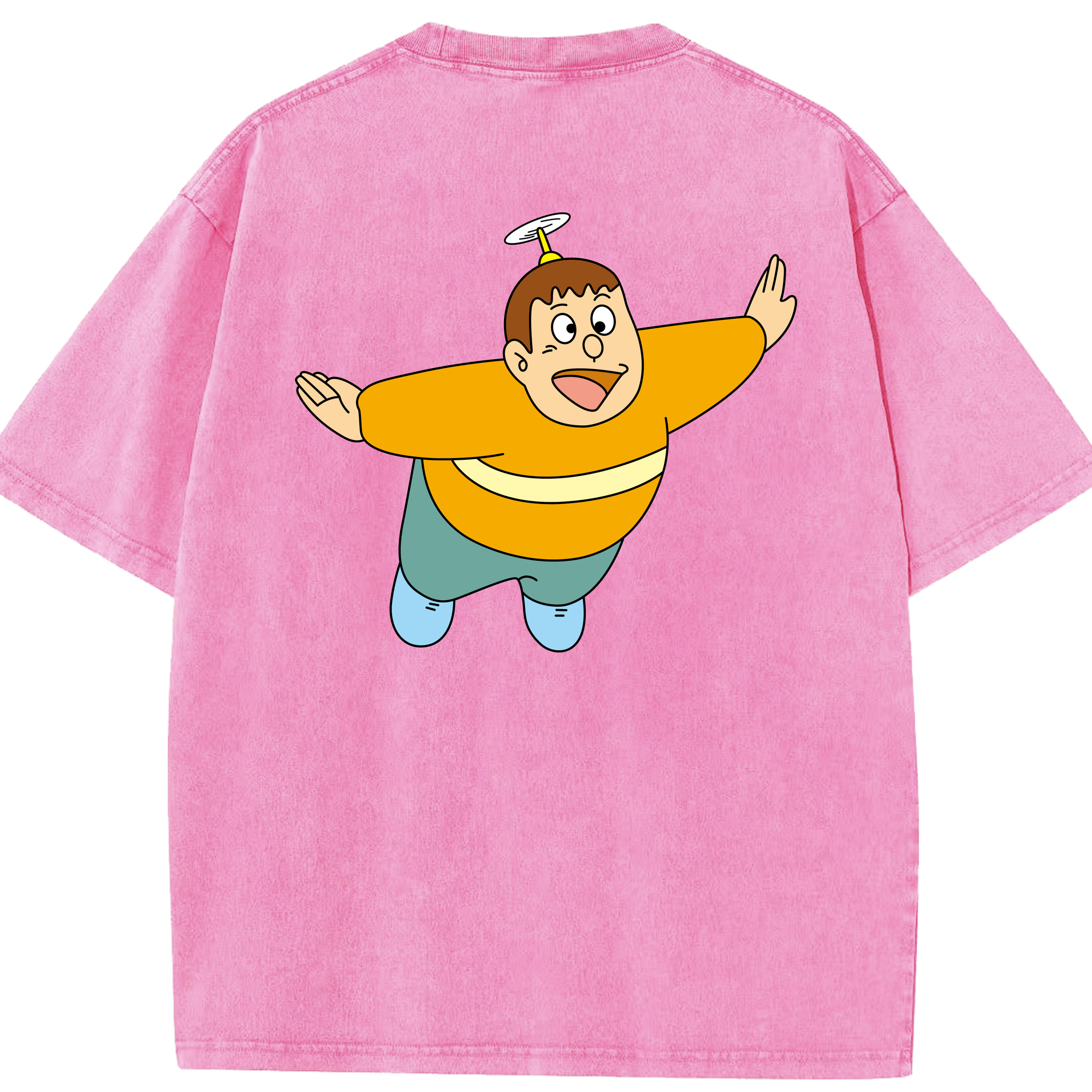 （画像用） ドラえもん 剛田武 Doraemon Gouta Takeshi 綿100% ヴィンテージ風 半袖Tシャツ（背面プリント）